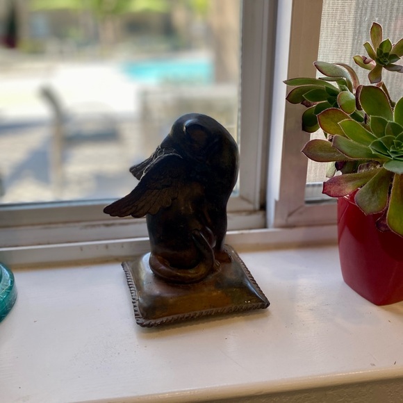 Bronze Cat Figurine with Wings - Picture 9 of 9